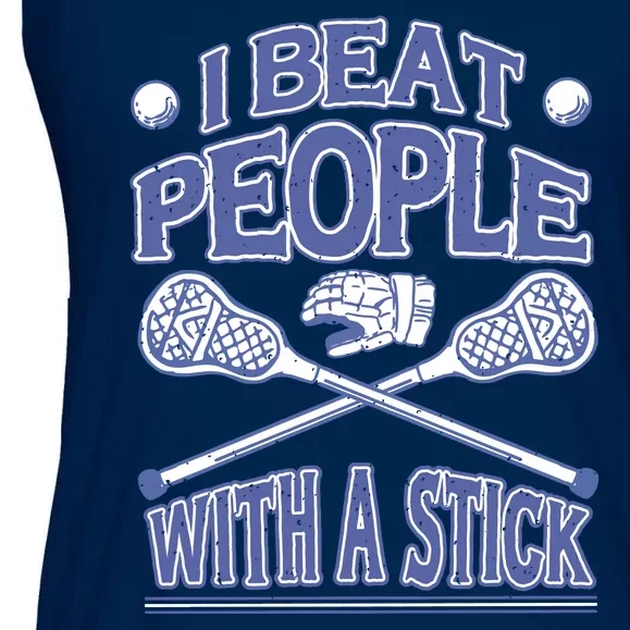 I Beat People With A Stick Lacrosse Sport Ladies Essential Flowy Tank