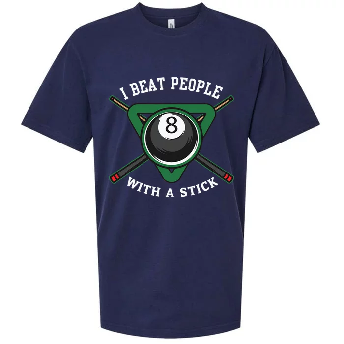 I Beat People With A Stick Billiards Ball Pool Sueded Cloud Jersey T-Shirt