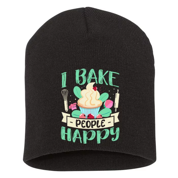 I Bake People Happy Baking Short Acrylic Beanie