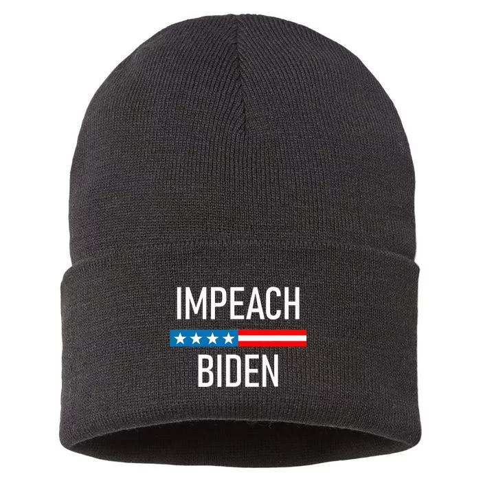 Impeach Biden - Remove Joe Biden From Office Sustainable Knit Beanie