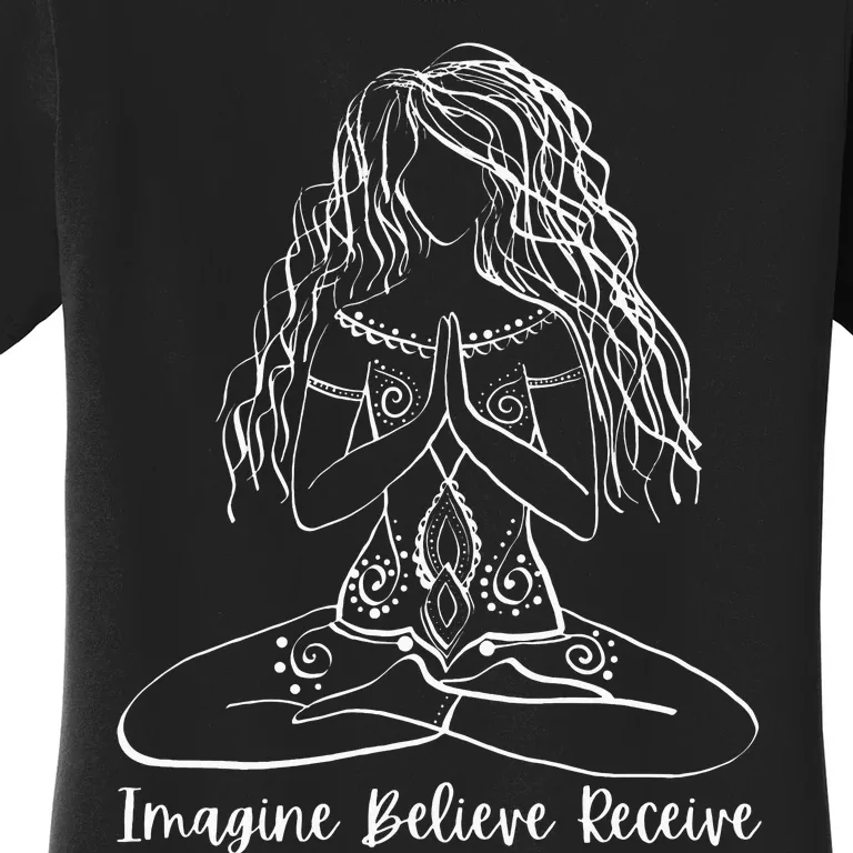 Imagine Believe Receive Meditation Yoga Apparel 95608 Women's T-Shirt