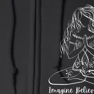 Imagine Believe Receive Meditation Yoga Apparel 95608 Full Zip Hoodie