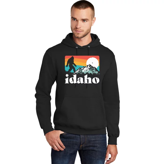 Idaho Bigfoot Retro Mountains Hoodie