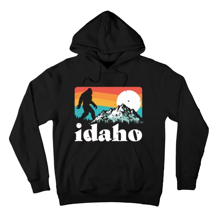 Idaho Bigfoot Retro Mountains Hoodie