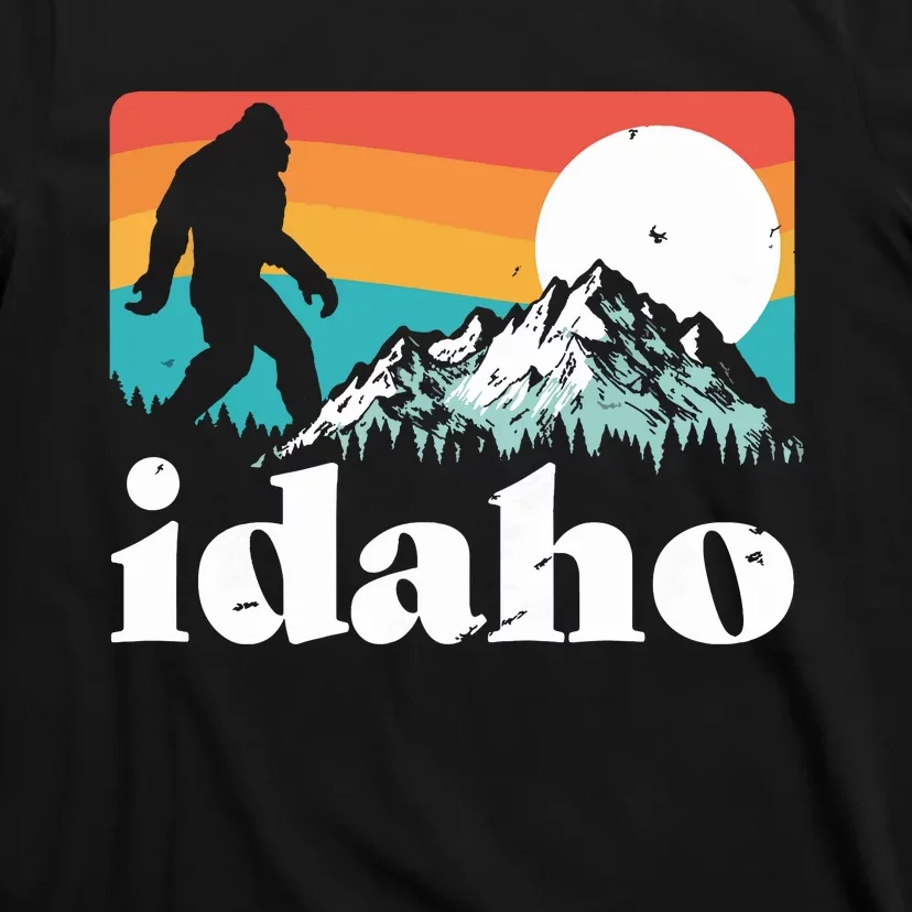 Idaho Bigfoot Retro Mountains T-Shirt