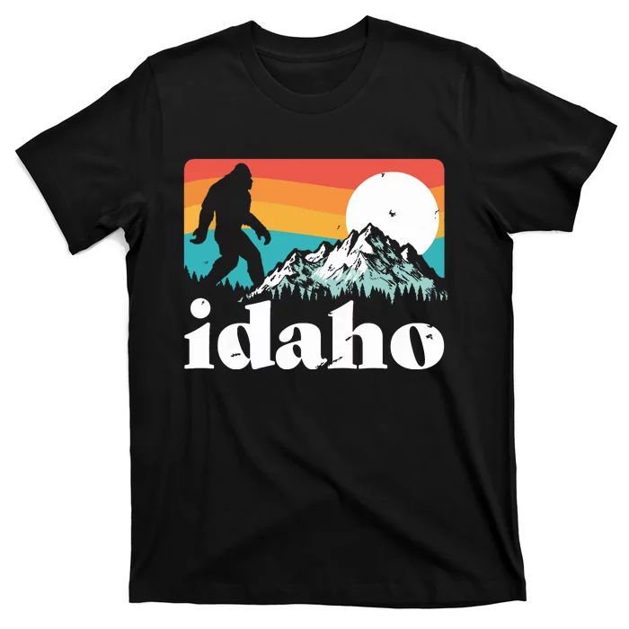 Idaho Bigfoot Retro Mountains T-Shirt