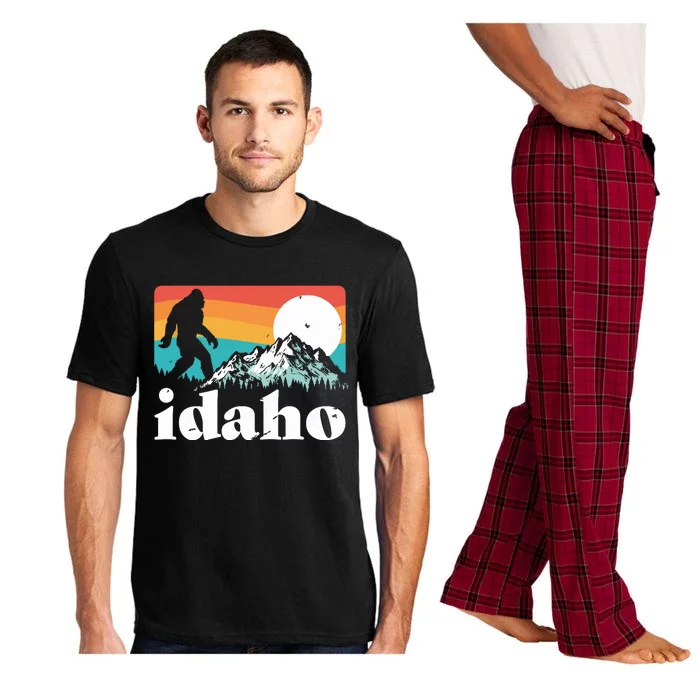 Idaho Bigfoot Retro Mountains Pajama Set