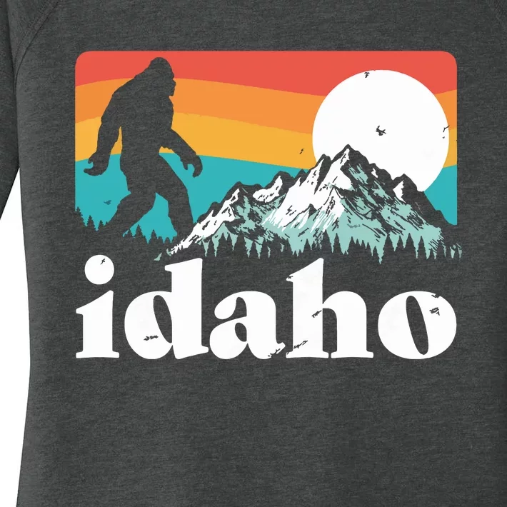 Idaho Bigfoot Retro Mountains Women's Perfect Tri Tunic Long Sleeve Shirt