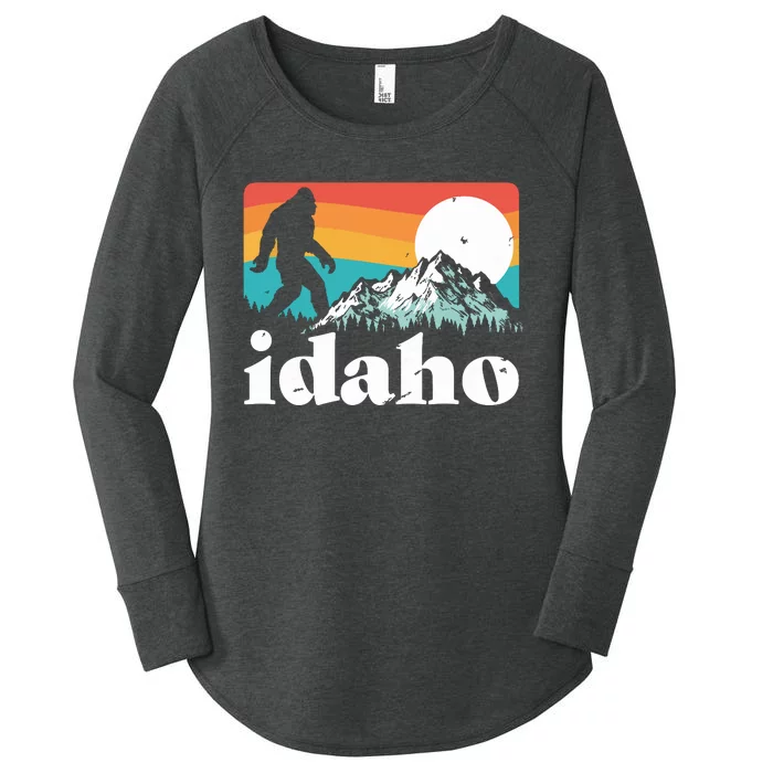 Idaho Bigfoot Retro Mountains Women's Perfect Tri Tunic Long Sleeve Shirt