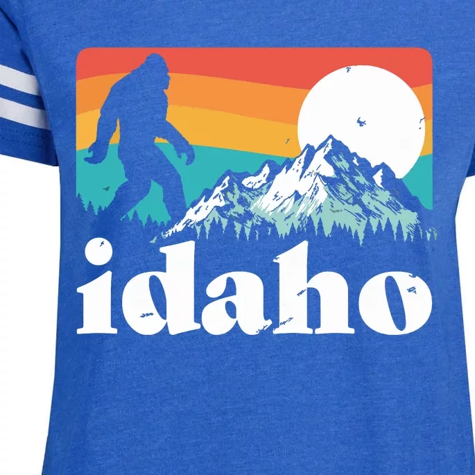 Idaho Bigfoot Retro Mountains Enza Ladies Jersey Football T-Shirt