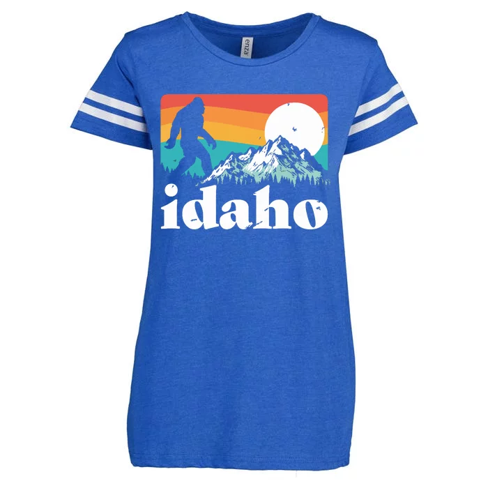 Idaho Bigfoot Retro Mountains Enza Ladies Jersey Football T-Shirt