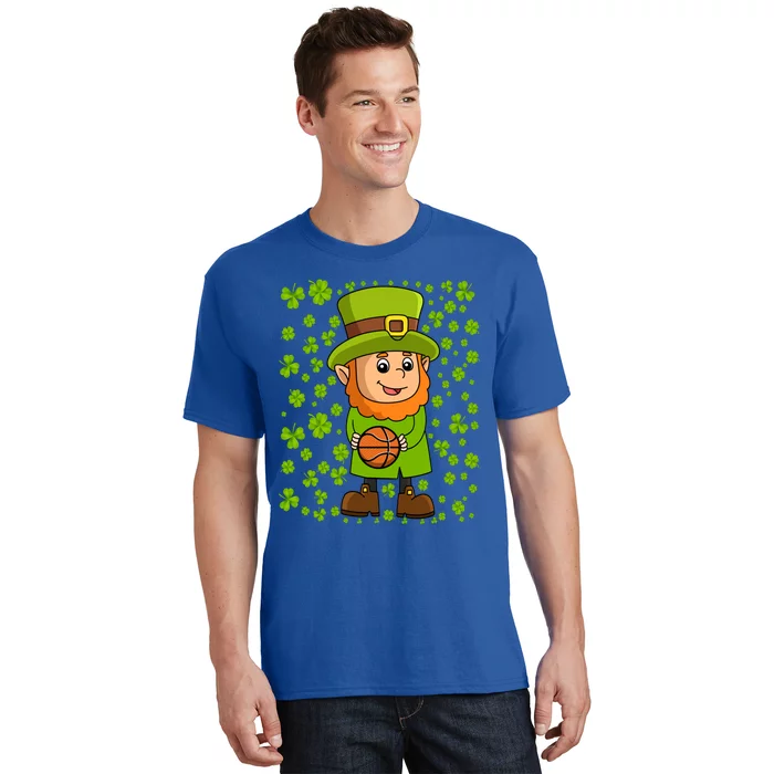 Irish Basketball St Patricks Day Leprechaun Funny Gift T-Shirt