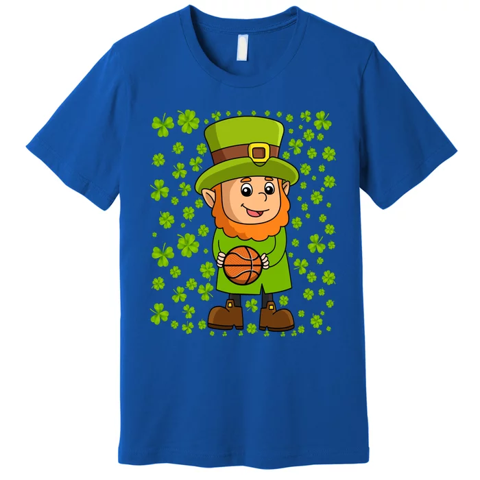 Irish Basketball St Patricks Day Leprechaun Funny Gift Premium T-Shirt