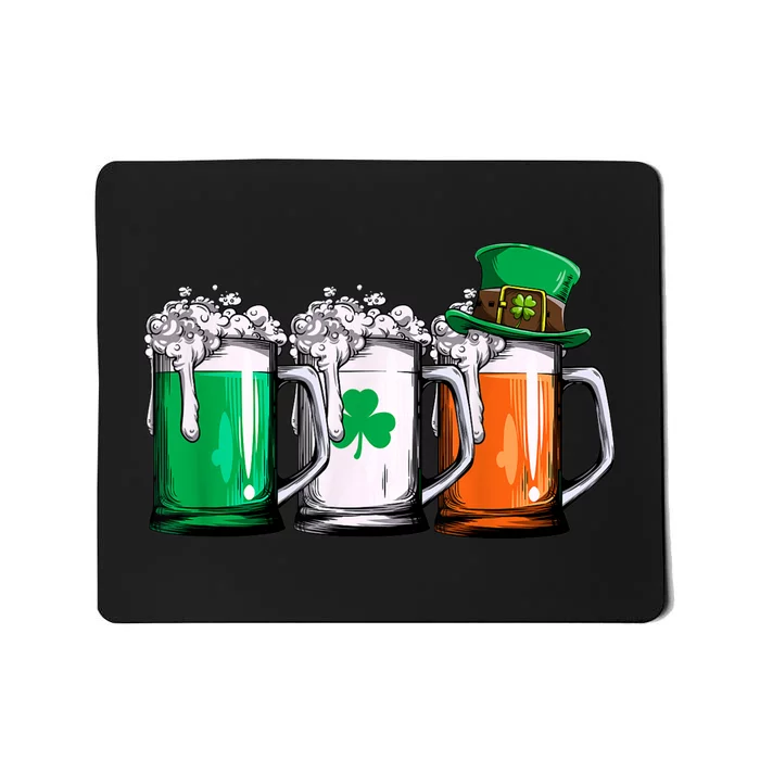 Irish Beer Ireland Flag St Patricks Day Men Women Leprechaun Mousepad