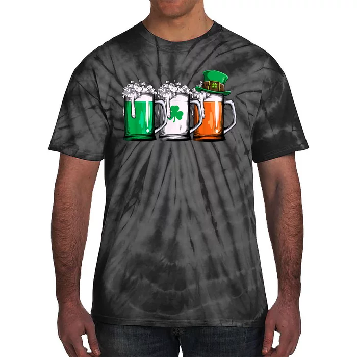 Irish Beer Ireland Flag St Patricks Day Men Women Leprechaun Tie-Dye T-Shirt