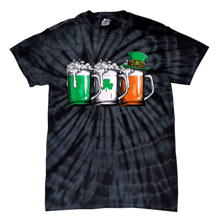 Irish Beer Ireland Flag St Patricks Day Men Women Leprechaun Tie-Dye T-Shirt