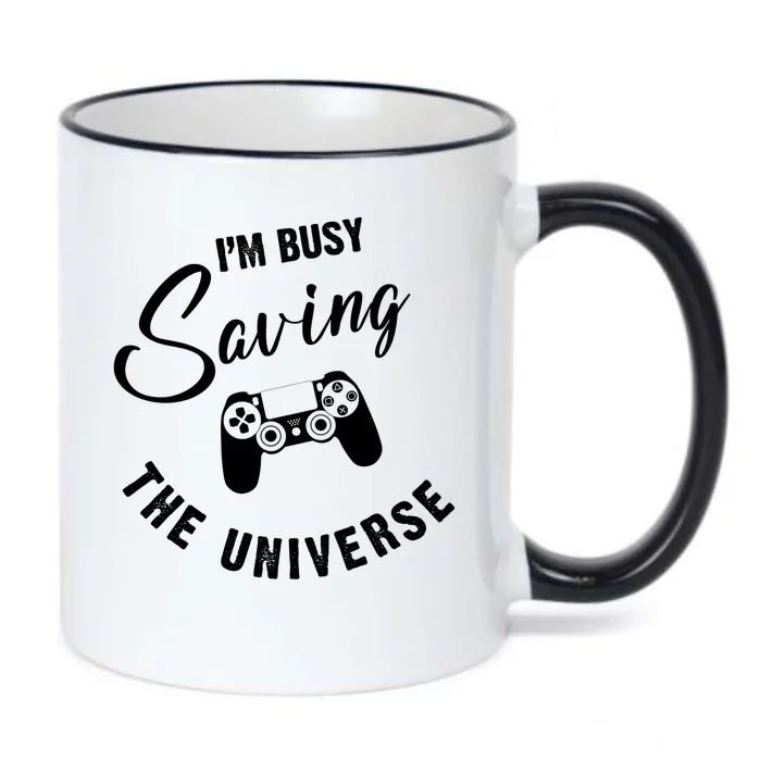 I'm Busy Saving The Universe Gamer Black Color Changing Mug