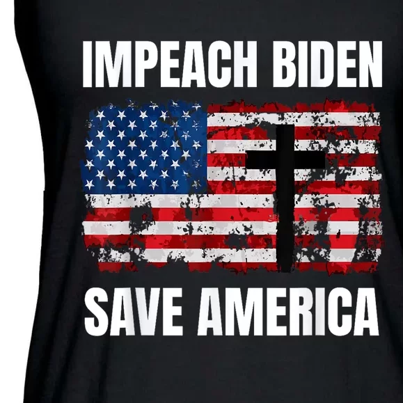 Impeach Biden Save America Pro America Anti Biden Impeach Ladies Essential Flowy Tank