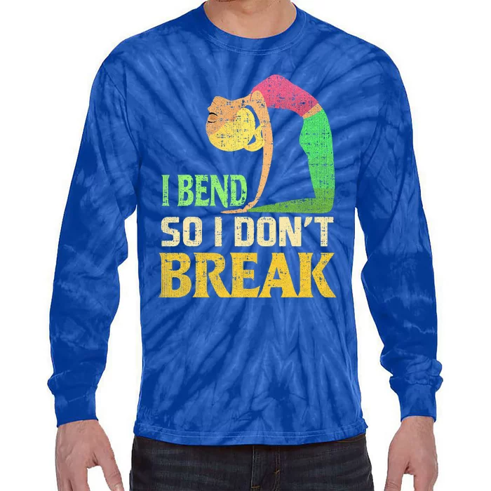 I Bend So I Don't Break Distressed Yoga Tie-Dye Long Sleeve Shirt