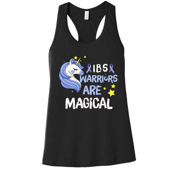 Irritable Bowel Syndrome Warriors Unicorn IBS Periwinkle Women's Racerback Tank