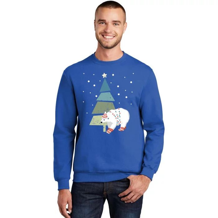 Ice Bear Santa And Christmas Tree Believe In Christmas Funny Gift Tall Sweatshirt