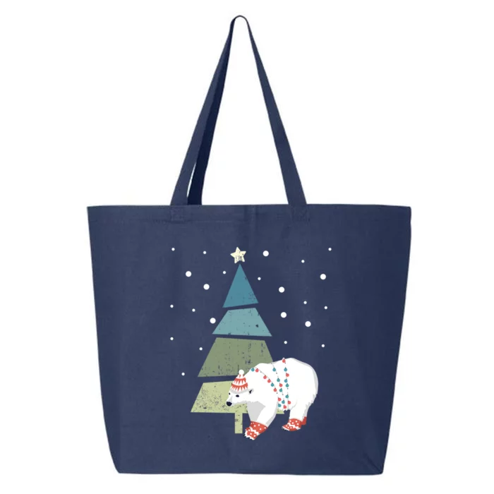 Ice Bear Santa And Christmas Tree Believe In Christmas Funny Gift 25L Jumbo Tote