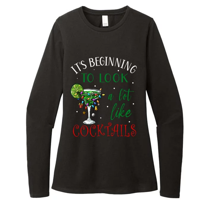 It's Beginning To Look A Lot Like Cocktails Funny Christmas Sweatshirt Womens CVC Long Sleeve Shirt