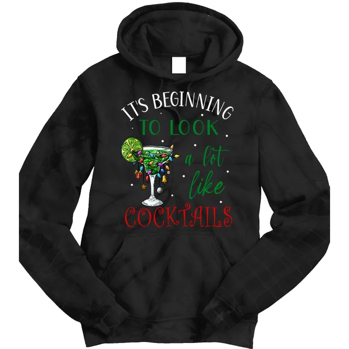 It's Beginning To Look A Lot Like Cocktails Funny Christmas Sweatshirt Tie Dye Hoodie