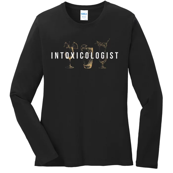 Intoxicologist Bartender Tapster Bartending Bar Pub Owner Ladies Long Sleeve Shirt