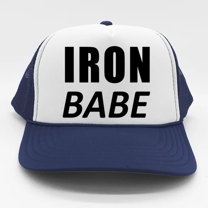 Iron Babe Triathlon Mom Wife Mothers Day Mother Gift Trucker Hat