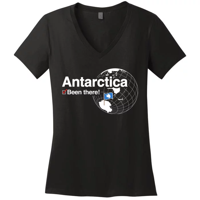 Ive Been There Flag Of Antarctica Women's V-Neck T-Shirt