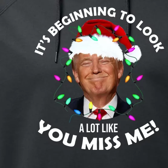 It's Beginning To Look A Lot Like You Miss Me Trump Christmas Performance Fleece Hoodie