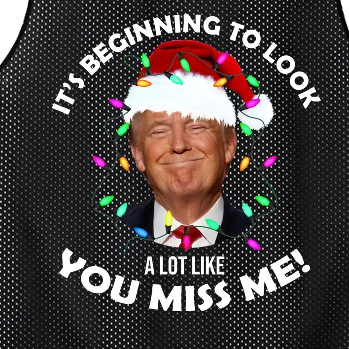 It's Beginning To Look A Lot Like You Miss Me Trump Christmas Mesh Reversible Basketball Jersey Tank