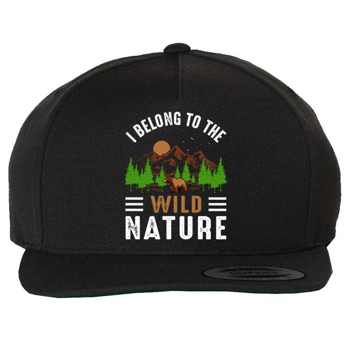 I Belong To The Wild Nature Funny Camping Vintage Wool Snapback Cap