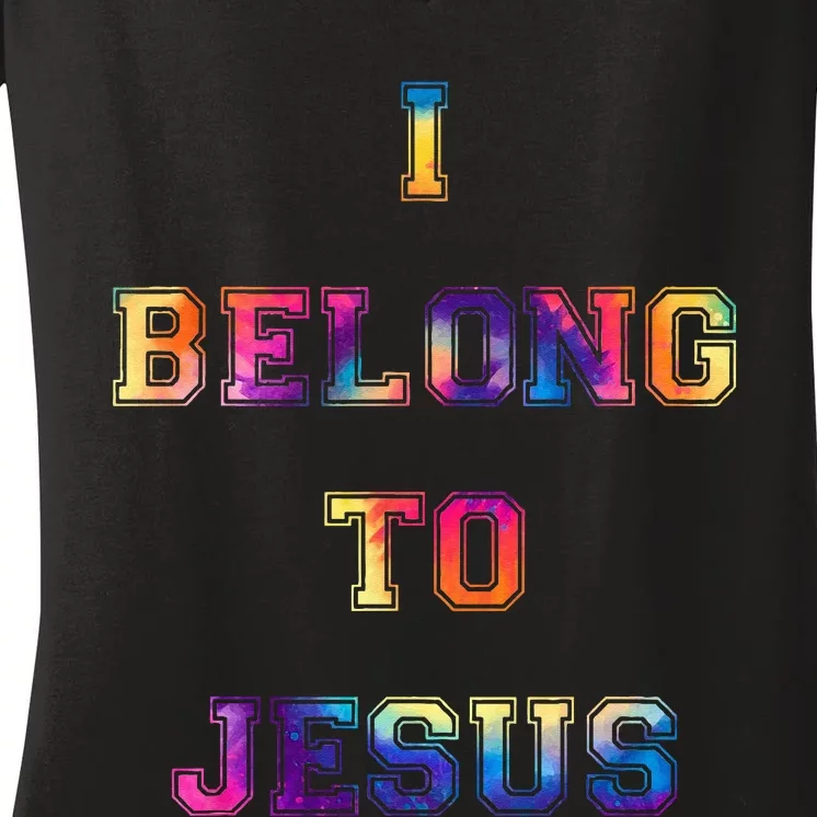 I Belong To Jesus Christian Gym Christian Dad Women's V-Neck T-Shirt