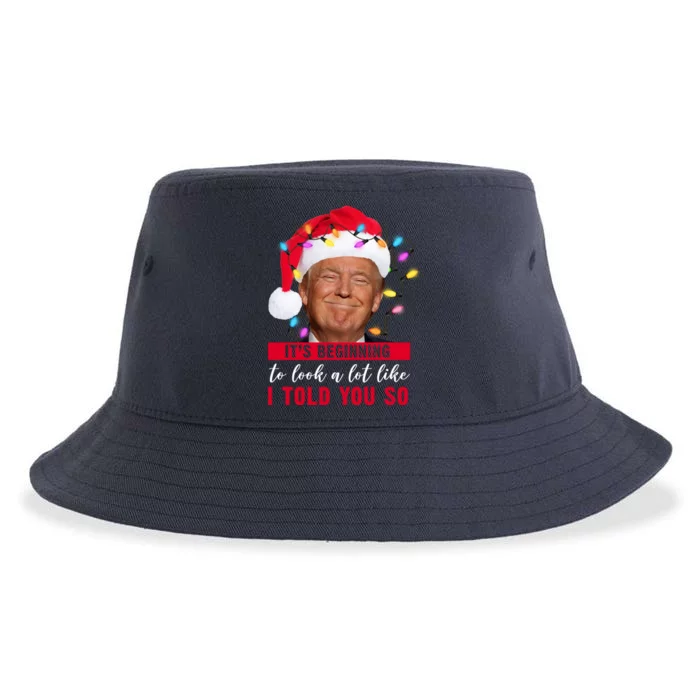 It's Beginning To Look A Lot Like I Told You So Funny Donald Trump Christmas Sustainable Bucket Hat