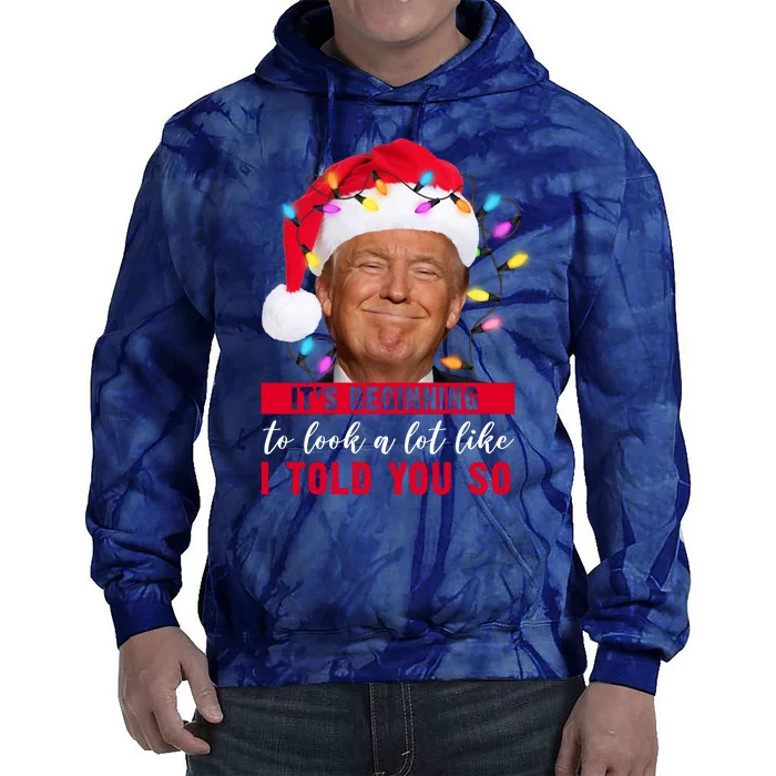 It's Beginning To Look A Lot Like I Told You So Funny Donald Trump Christmas Tie Dye Hoodie