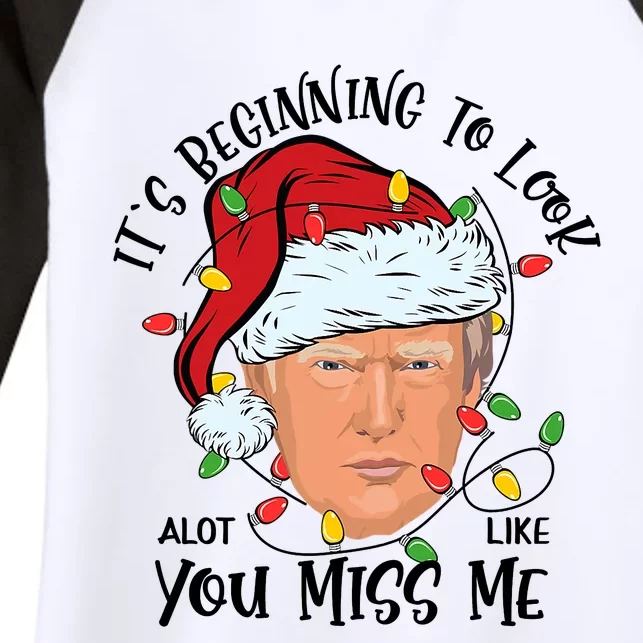 It's Beginning To Look A Lot Like You Miss Me Trump Christmas Women's Tri-Blend 3/4-Sleeve Raglan Shirt