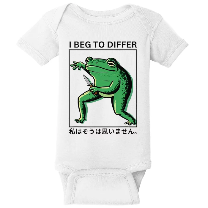 I Beg To Differ Frog Japanese Frog Baby Bodysuit