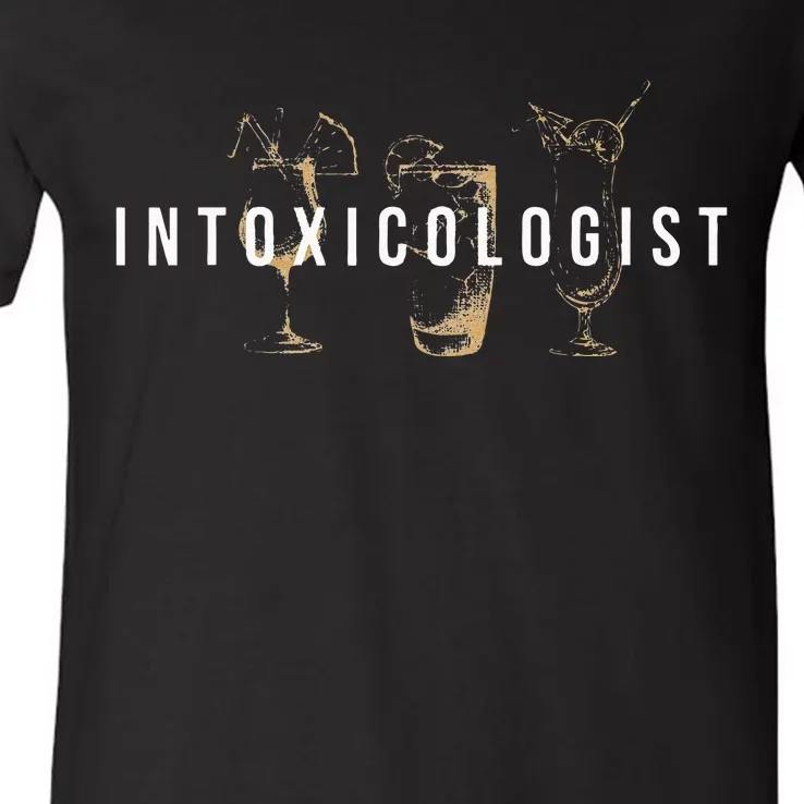 Intoxicologist Bartender Tapster Bartending Bar Pub Owner V-Neck T-Shirt