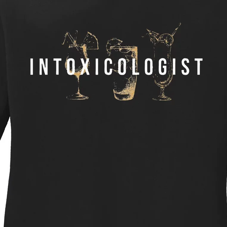 Intoxicologist Bartender Tapster Bartending Bar Pub Owner Ladies Long Sleeve Shirt