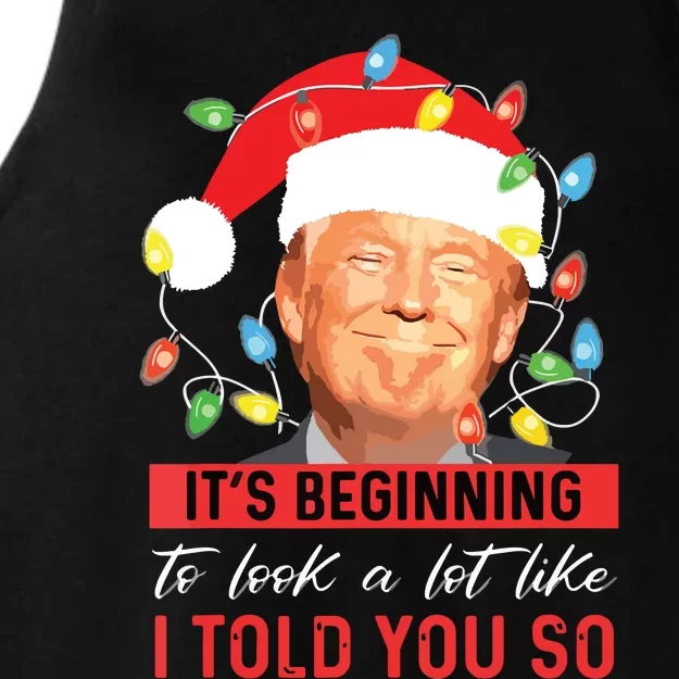 Its Beginning To Look A Lot Like I Told You So Trump Xmas Ladies Tri-Blend Wicking Tank