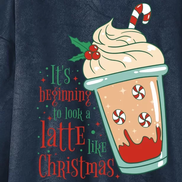 It's Beginning To Look A Latte Like Christmas Hooded Wearable Blanket