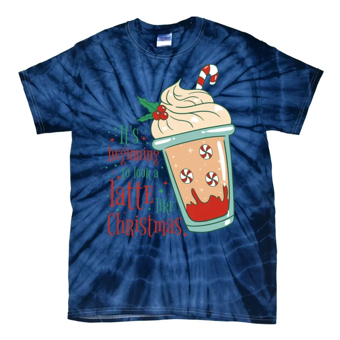 It's Beginning To Look A Latte Like Christmas Tie-Dye T-Shirt