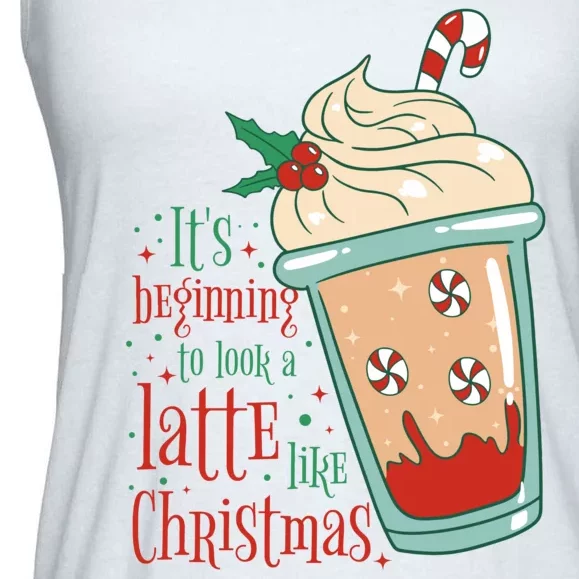 It's Beginning To Look A Latte Like Christmas Ladies Essential Flowy Tank