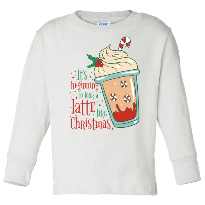 It's Beginning To Look A Latte Like Christmas Toddler Long Sleeve Shirt