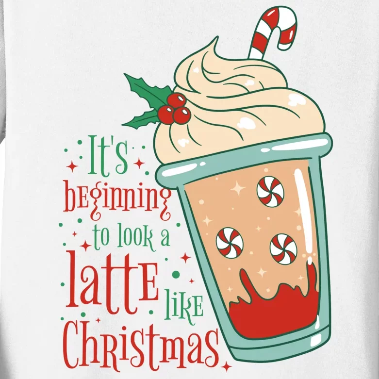 It's Beginning To Look A Latte Like Christmas Kids Long Sleeve Shirt