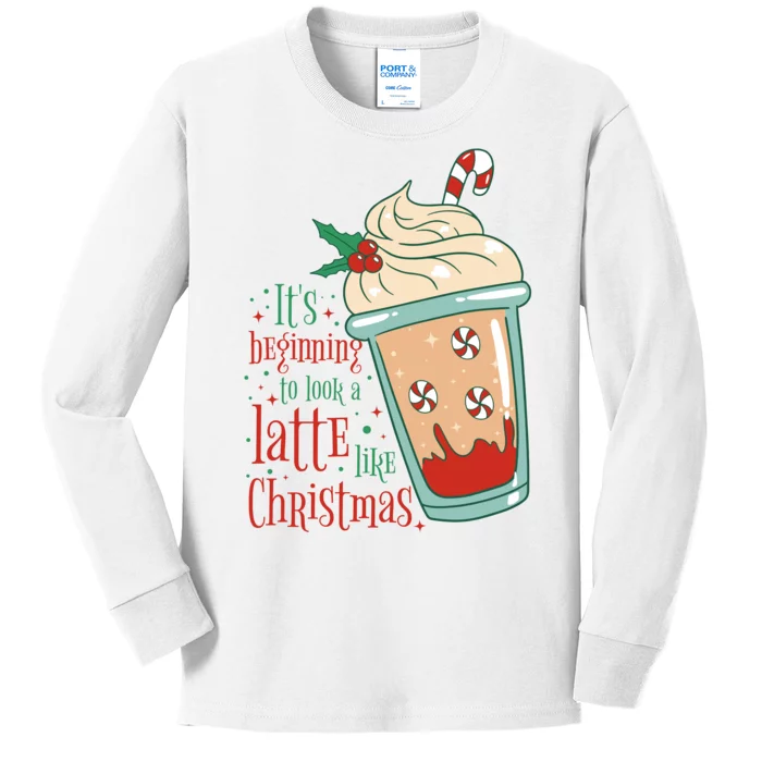 It's Beginning To Look A Latte Like Christmas Kids Long Sleeve Shirt