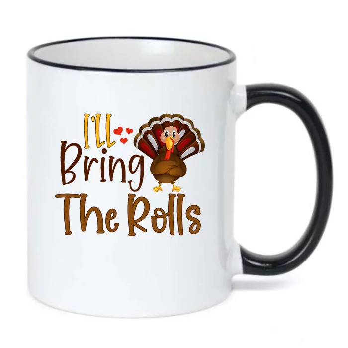 I'll Bring The Rolls Funny Turkey Thanksgiving Baby Black Color Changing Mug