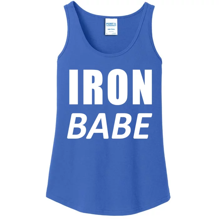 Iron Babe Triathlon Mom Wife Mothers Day Mother Funny Gift Ladies Essential Tank